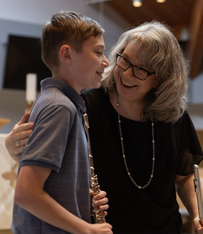 Erika with Young Student
